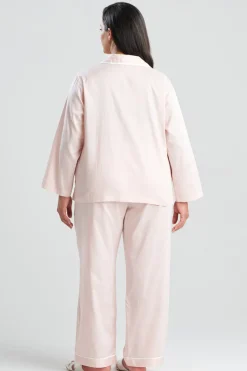 Cotton Sateen Embroidered Essentials Notch PJ