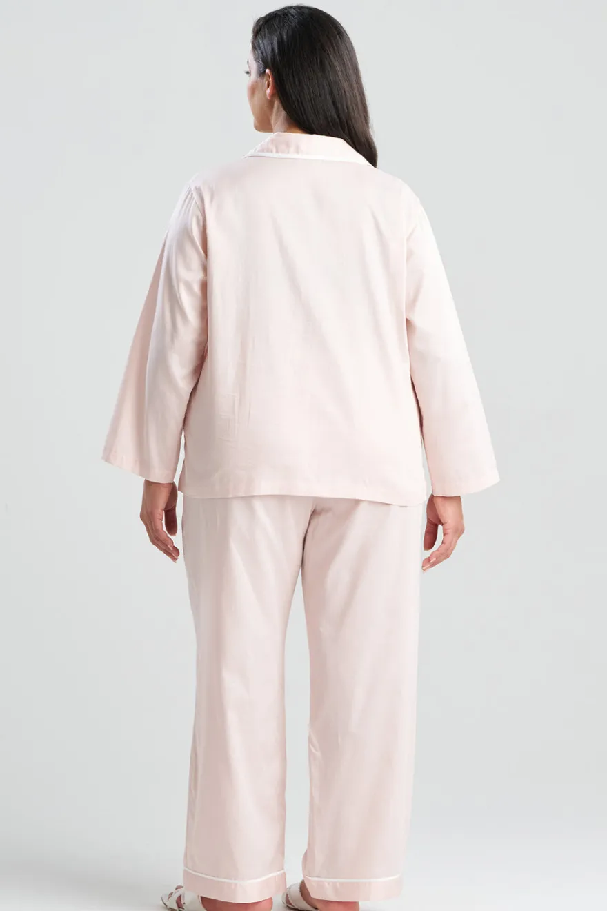 Cotton Sateen Embroidered Essentials Notch PJ