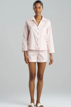 Cotton Sateen Embroidered Essentials Notch Shorts PJ
