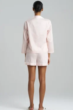 Cotton Sateen Embroidered Essentials Notch Shorts PJ