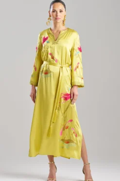 Couture Bali Embroidered Silk Caftan