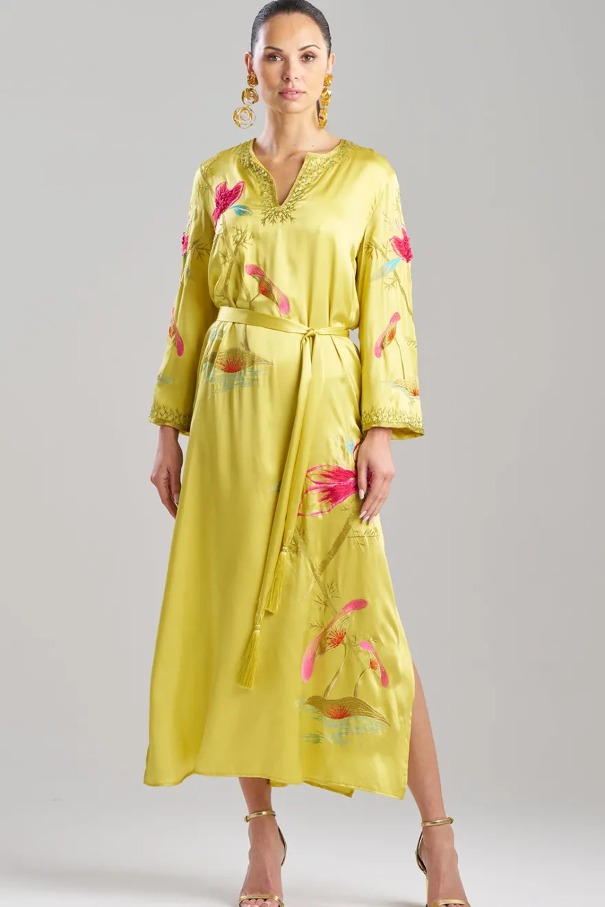 Couture Bali Embroidered Silk Caftan
