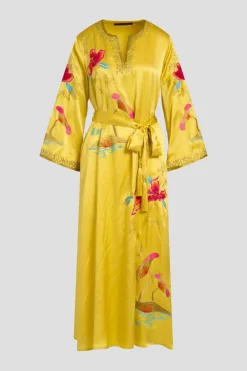 Couture Bali Embroidered Silk Caftan