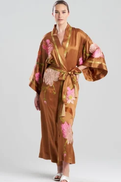 Couture Brushstroke Embroidered Silk Robe