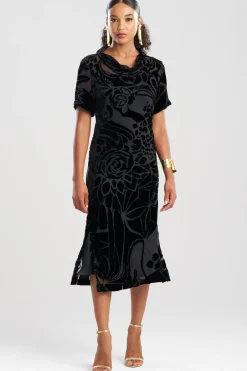 Couture Burnout Velvet Beaded Dress