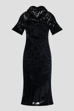 Couture Burnout Velvet Beaded Dress
