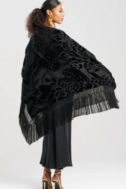 Couture Burnout Velvet Fringe Shawl