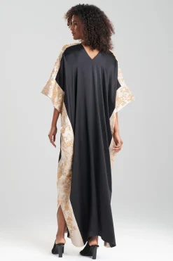 Couture Dragon Embroidered Cocoon Silk Caftan