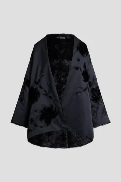 Couture Duchess Satin Embroidered Fur Coat
