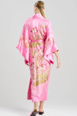 Couture Lotus Embroidered Silk Robe