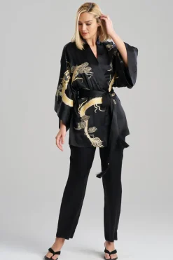 Couture Lucky Dragon Embroidered Silk Wrap