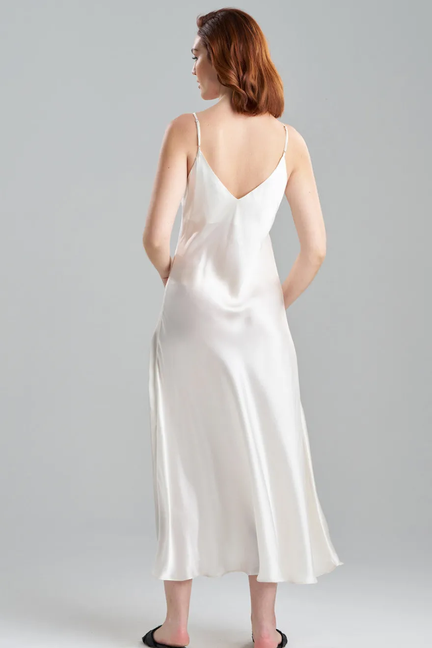 Couture Miyoshi Embroidered Silk Slip Dress