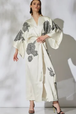 Couture Miyoshi Embroidered Silk Robe