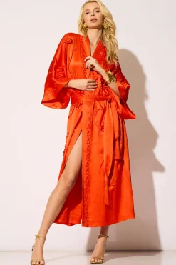 Couture Mokuren Embroidered Silk Robe