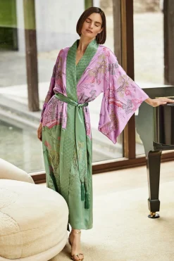 Couture Nara Embellished Drop Sleeve Silk Robe