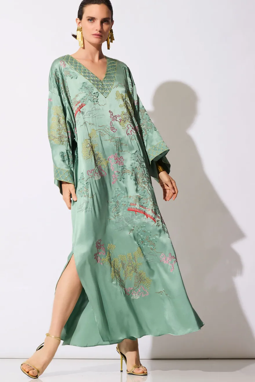 Couture Nara Embellished Silk Caftan