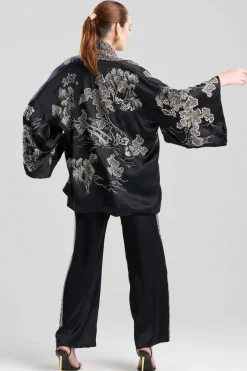 Couture Nara Embroidered Silk Kimono Wrap