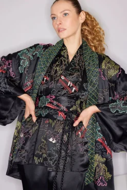 Couture Nara Multi Embroidered Silk Kimono