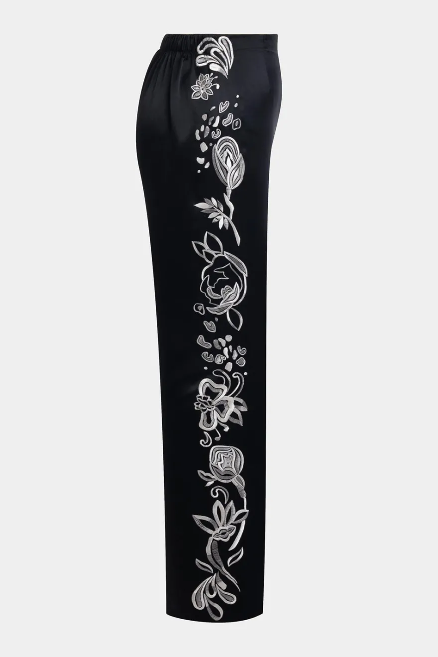 Couture Nouveau Embroidered Silk Pants