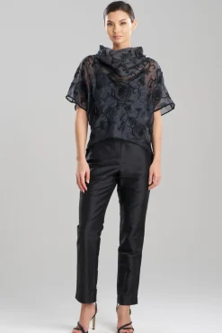 Couture Piña Embroidered Funnel Neck Top