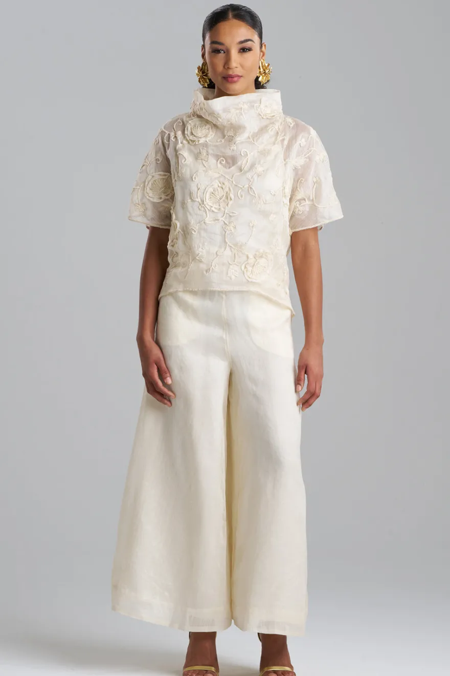 Couture Piña Embroidered Funnel Neck Top