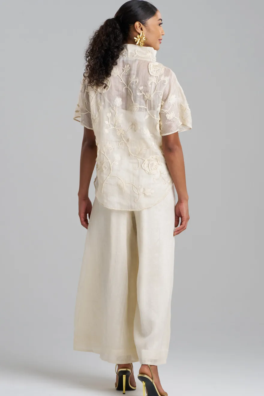 Couture Piña Embroidered Funnel Neck Top