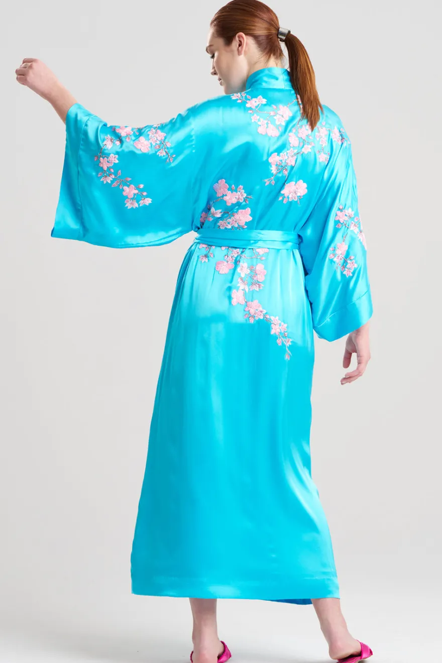 Couture Sakura Embroidered Floral Silk Robe