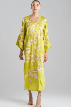 Couture Sakura Embroidered Silk Caftan