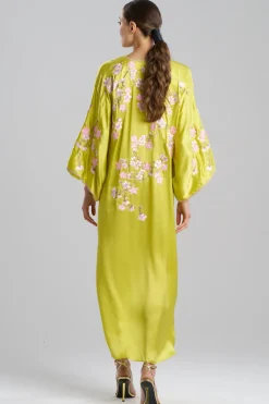 Couture Sakura Embroidered Silk Caftan
