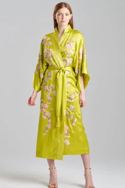 Couture Sakura Embroidered Floral Silk Robe
