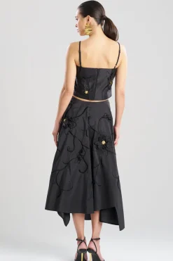 Couture Silk Dupioni Embellished Skirt