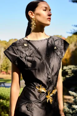 Couture Silk Dupioni Embellished Top