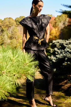 Couture Silk Dupioni Embellished Top