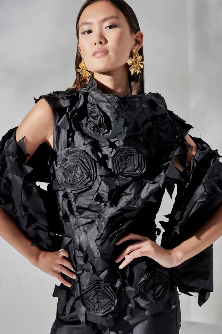 Couture Silk Dupioni Embellished Shawl