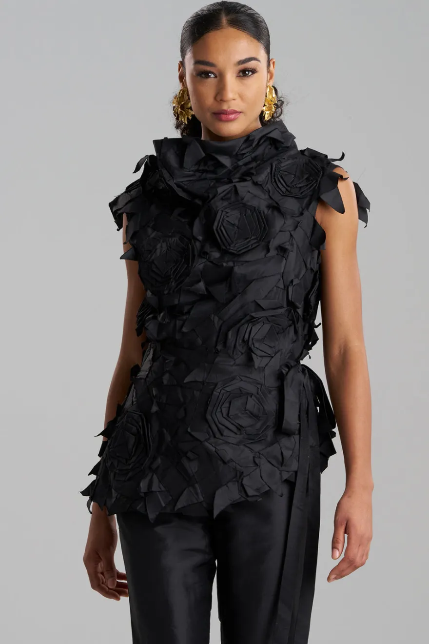 Couture Silk Dupioni Embellished Obi Belt