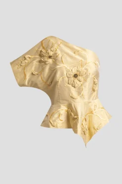 Couture Silk Dupioni Embellished Top
