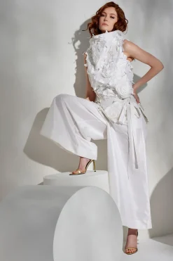 Couture Silk Dupioni Palazzo Pants