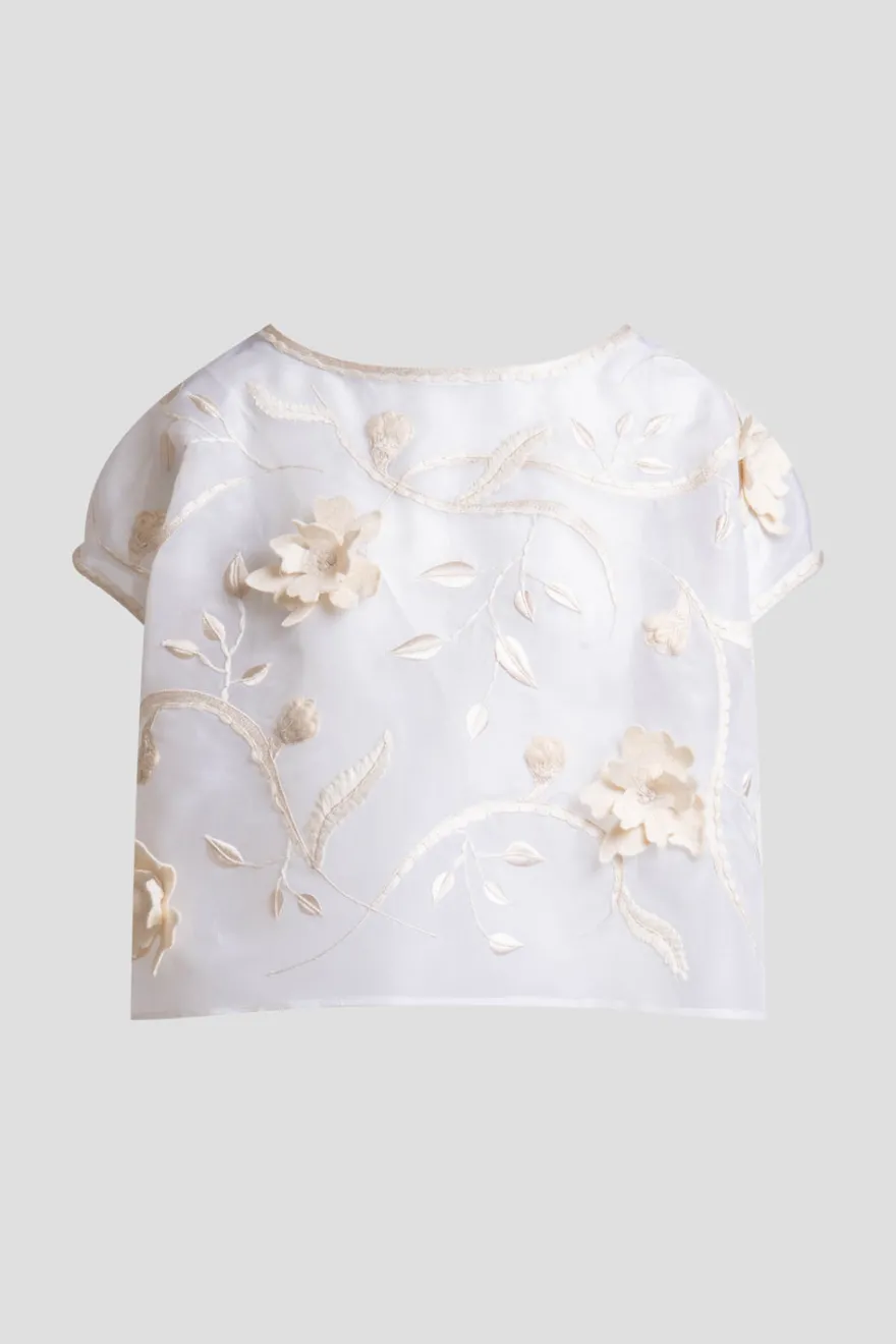 Couture Silk Organza Embellished Top