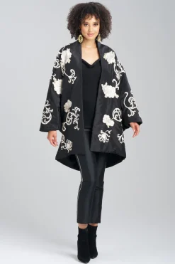 Couture Silk Taffeta Embroidered Coat