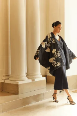 Couture Silk Taffeta Embroidered Coat