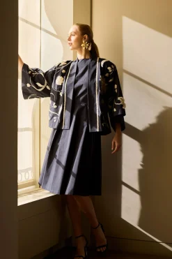 Couture Tech Cotton Taffeta Embellished Jacket