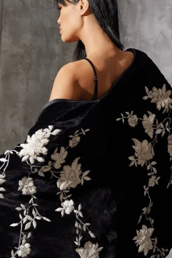 Couture Velvet Silk Embroidered Coat