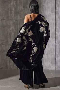 Couture Velvet Silk Embroidered Coat