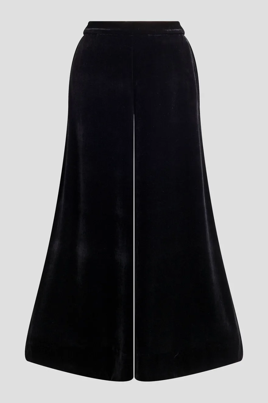 Couture Velvet Silk Palazzo Pants
