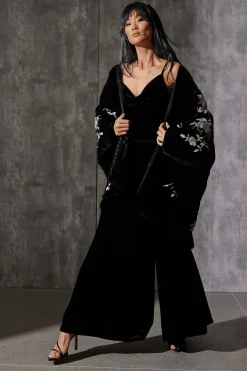 Couture Velvet Silk Palazzo Pants