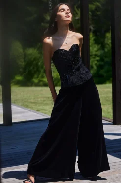 Couture Velvet Silk Palazzo Pants
