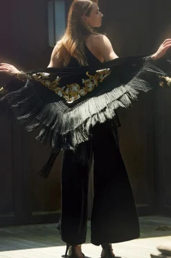 Couture Velvet Silk Palazzo Pants