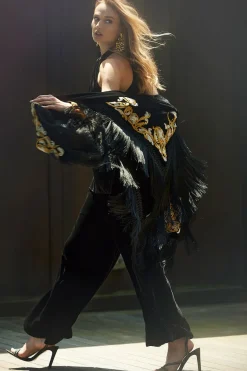 Couture Velvet Silk Palazzo Pants