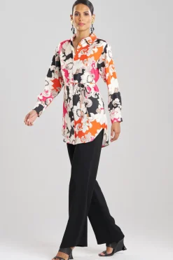 Cressida Printed Silk Twill Tunic Shirt
