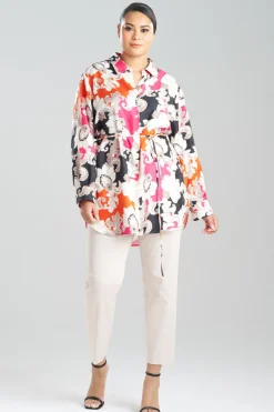Cressida Printed Silk Twill Tunic Shirt